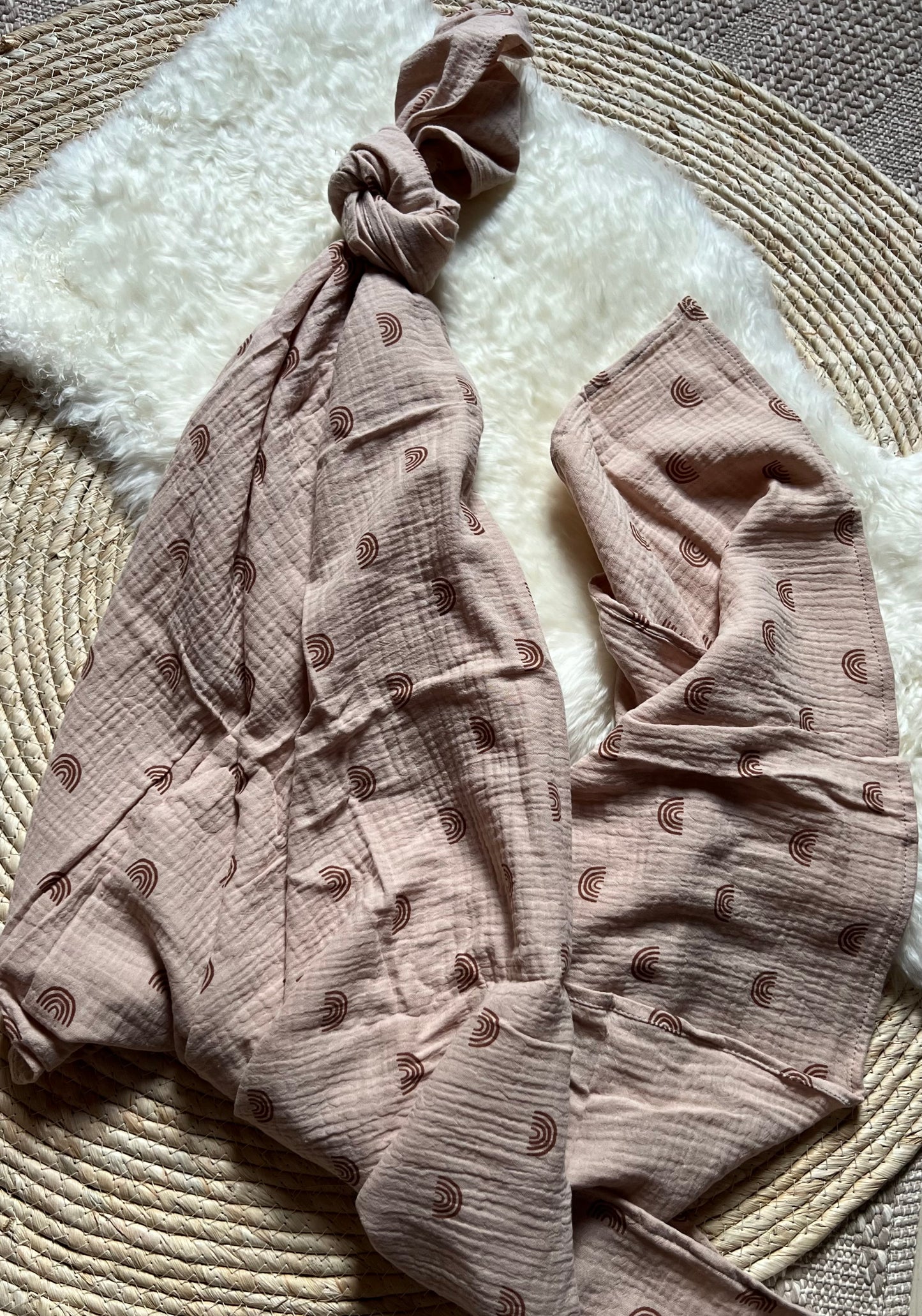 Hydrofieldoek XL Oudroze met Regenboogjes