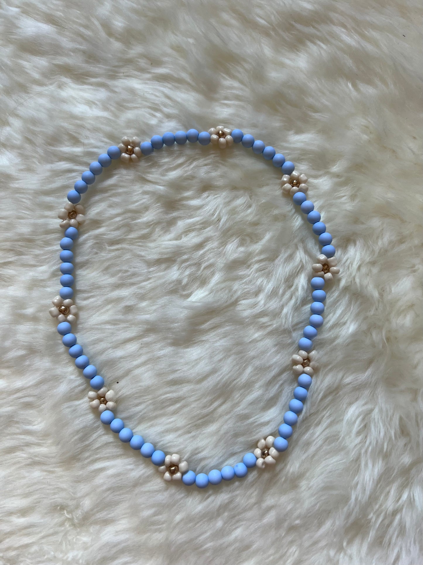 Ketting Madelief Lichtblauw