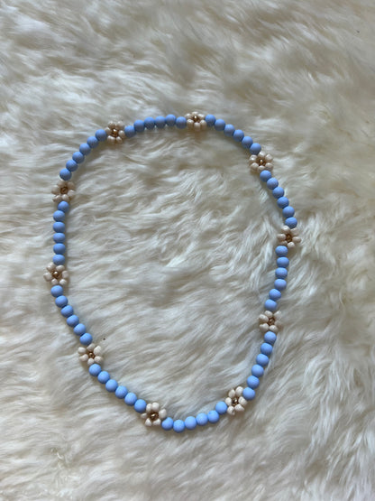 Ketting Madelief Lichtblauw