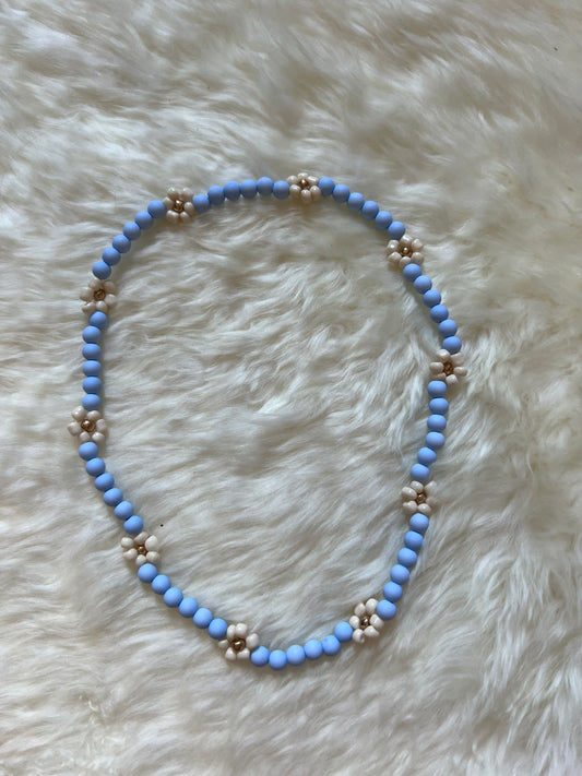 Ketting Madelief Lichtblauw
