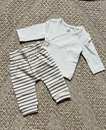Broekje Offwhite/Bruin Gestreept